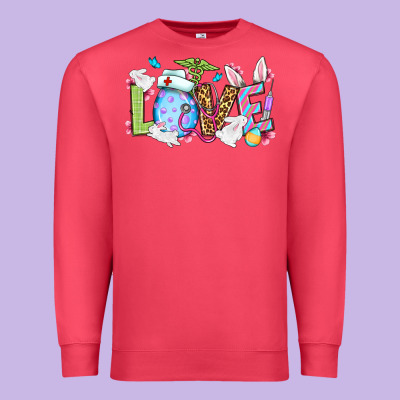 Easter Day Love Nurse Premium Sweatshirt Designed By Oliviacreatesart