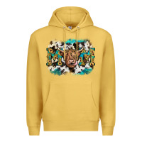 Antique Gold highland cow mom Premium Hoodie - JahusDesignShop
