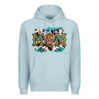 Blue Mist highland cow mom Premium Hoodie - JahusDesignShop