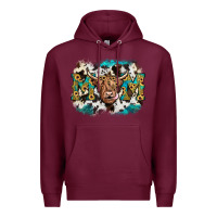 Burgundy highland cow mom Premium Hoodie - JahusDesignShop