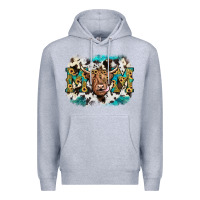 Heather Grey highland cow mom Premium Hoodie - JahusDesignShop