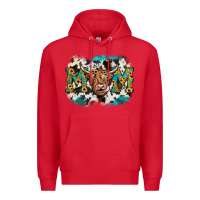 Red highland cow mom Premium Hoodie - JahusDesignShop