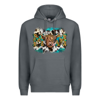 Rock highland cow mom Premium Hoodie - JahusDesignShop