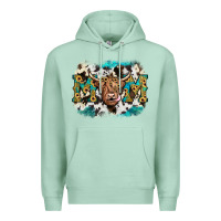 Seafoam highland cow mom Premium Hoodie - JahusDesignShop