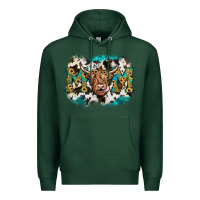 Sports Green highland cow mom Premium Hoodie - JahusDesignShop