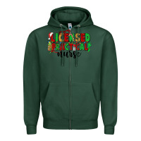 Sports Green licensed practical nurse Zipper Hoodie - CowGirlArtShop