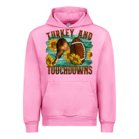 Fuchsia Pink Turkey And Touchdowns Urban Hoodie - LillyAllenDesigns
