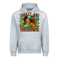 Heather Grey Turkey And Touchdowns Urban Hoodie - LillyAllenDesigns