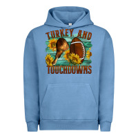 Pigment Pebble Blue Turkey And Touchdowns Urban Hoodie - LillyAllenDesigns