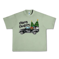 Oil Green merry christmas truck Urban Heavy Tee - MaliasSmallBusiness
