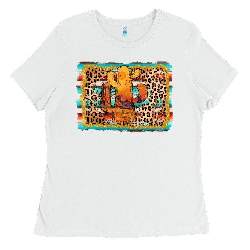 Cactus Western Leopard Ladies Tee by AdoDesignShop | Teevron