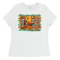White cactus western leopard Ladies Tee - AdoDesignShop