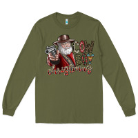 Army Green cowboy christmas Long Sleeve Tee - SublimationCraftShop