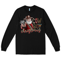 Black cowboy christmas Long Sleeve Tee - SublimationCraftShop