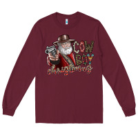 Burgundy cowboy christmas Long Sleeve Tee - SublimationCraftShop