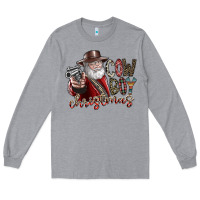 Heather Grey cowboy christmas Long Sleeve Tee - SublimationCraftShop