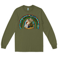 Army Green holy family rainbow Long Sleeve Tee - RanaPortraitStore
