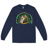 Navy holy family rainbow Long Sleeve Tee - RanaPortraitStore