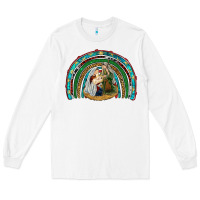 White holy family rainbow Long Sleeve Tee - RanaPortraitStore