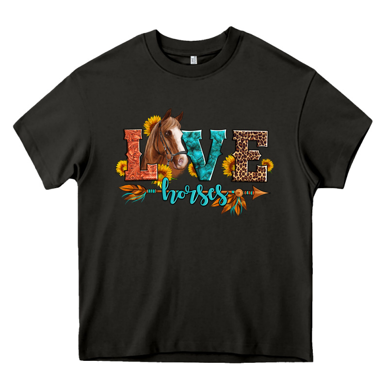 Love Horses  Leather Turquoise Leopard Heavy Core Tee by Artiststas | Teevron
