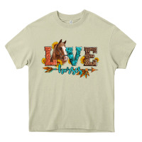 Mossy love horses  leather turquoise leopard Heavy Core Tee - Artiststas