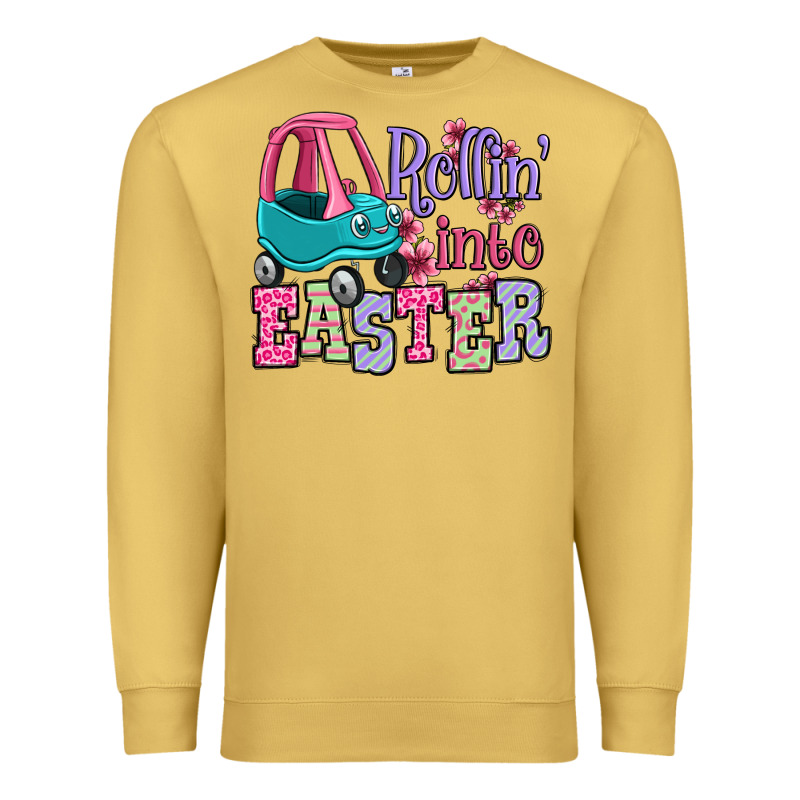 Easter Day Rollin Into Easter Toddler Car Premium Sweatshirt by OliviaCreatesArt | Teevron