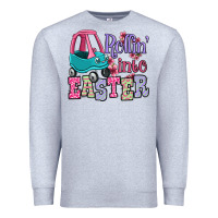 Heather Grey Easter Day Rollin into Easter toddler car Premium Sweatshirt - OliviaCreatesArt