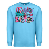 Ocean Blue Easter Day Rollin into Easter toddler car Premium Sweatshirt - OliviaCreatesArt
