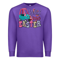 Purple Easter Day Rollin into Easter toddler car Premium Sweatshirt - OliviaCreatesArt
