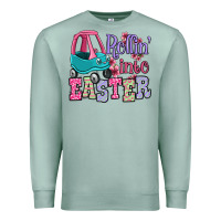 Seafoam Easter Day Rollin into Easter toddler car Premium Sweatshirt - OliviaCreatesArt