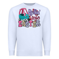 White Easter Day Rollin into Easter toddler car Premium Sweatshirt - OliviaCreatesArt