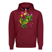 Burgundy birthday t rex pink Zipper Hoodie - CowGirlArtShop