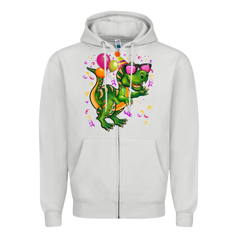 Birthday T Rex Pink Zipper Hoodie by CowGirlArtShop | Teevron