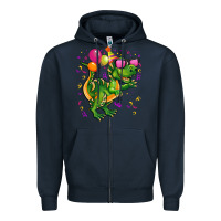 Navy birthday t rex pink Zipper Hoodie - CowGirlArtShop