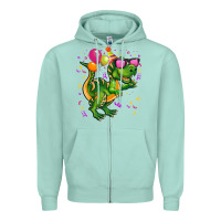 Seafoam birthday t rex pink Zipper Hoodie - CowGirlArtShop