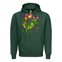 Sports Green birthday t rex pink Zipper Hoodie - CowGirlArtShop