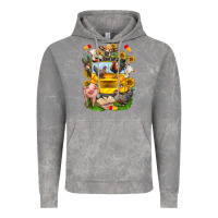 Cloud Rock farm animals with school bus Vintage Hoodie - NancyCooperArtShop