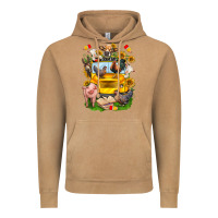 Vintage Camel farm animals with school bus Vintage Hoodie - NancyCooperArtShop