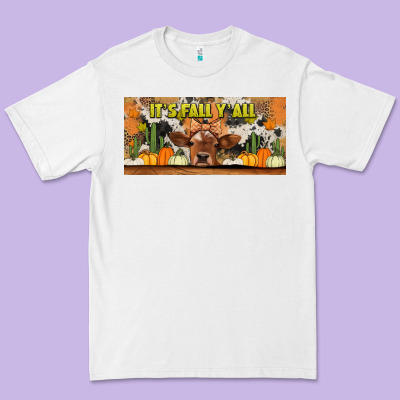 It's Fall Y'all Cow Premium Tee Designed By Jasminsmagicworld