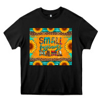 Black small business mama leopard turquoise aztec serape cowhide sunflowers Heavy Core Tee - Artiststas