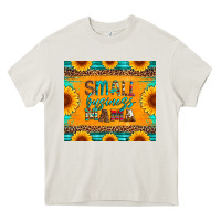 Cream small business mama leopard turquoise aztec serape cowhide sunflowers Heavy Core Tee - Artiststas