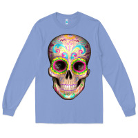 Colony Blue Mexican Skull Long Sleeve Tee - Artiststas