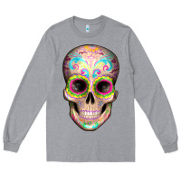 Heather Grey Mexican Skull Long Sleeve Tee - Artiststas