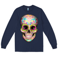Navy Mexican Skull Long Sleeve Tee - Artiststas