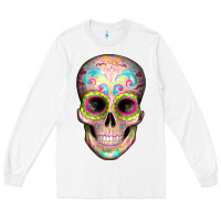 White Mexican Skull Long Sleeve Tee - Artiststas