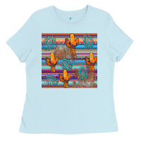 Baby Blue cactus gemstone seamless Ladies Tee - AdoDesignShop