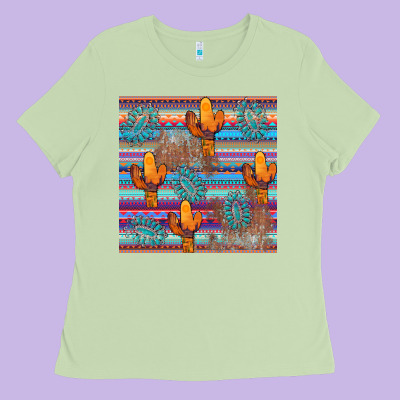 Cactus Gemstone Seamless Ladies Tee Designed By Adodesignshop