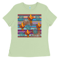 Matcha cactus gemstone seamless Ladies Tee - AdoDesignShop