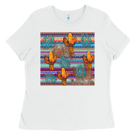White cactus gemstone seamless Ladies Tee - AdoDesignShop