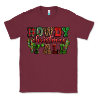 Burgundy Howdy Christmas y'all Classic Tee - NancyCooperArtShop